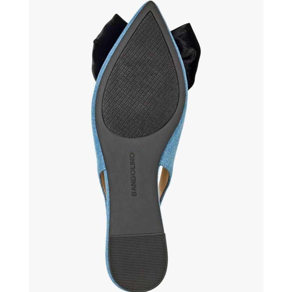Bandolino Women's Simona Ballet Flat, Blue Denim/Black Velvet Bow 420, Size 5 - Picture 4 of 6